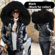 ❄️Winter-Specials❄️Ladies Casual Warm Large Fur Collar Hooded Jacket