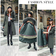 Women's Winter Hooded Furry Collar Casual Parka Coat