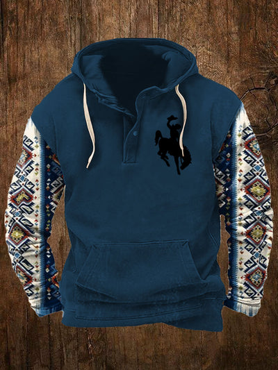 Men's Retro tribal pattern Art Hooded Hoodie