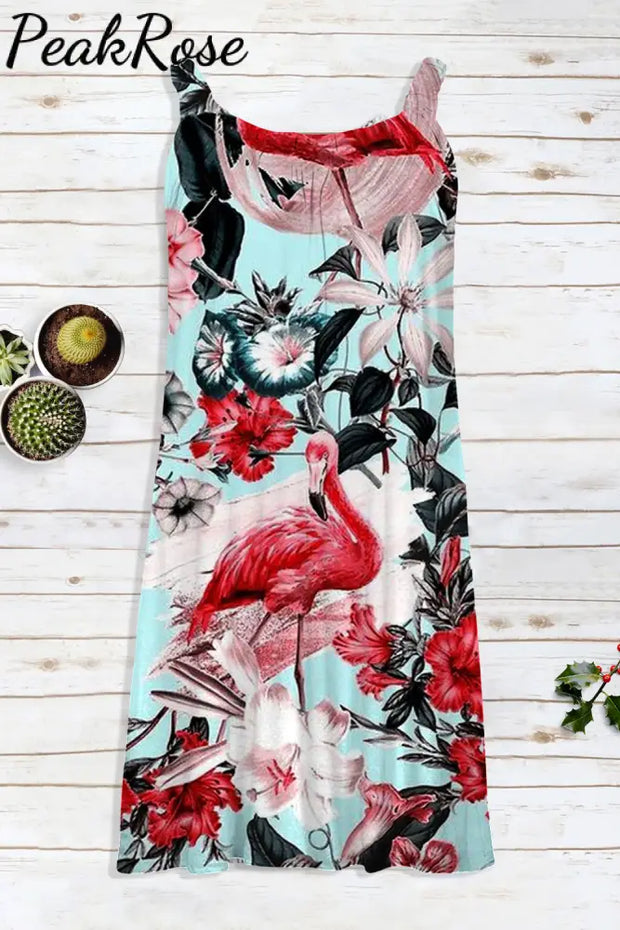 Spring/Summer Flamingos Beach Sleeveless Dress