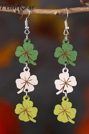 St. Patricks Day Clover Earrings One-Size / Green