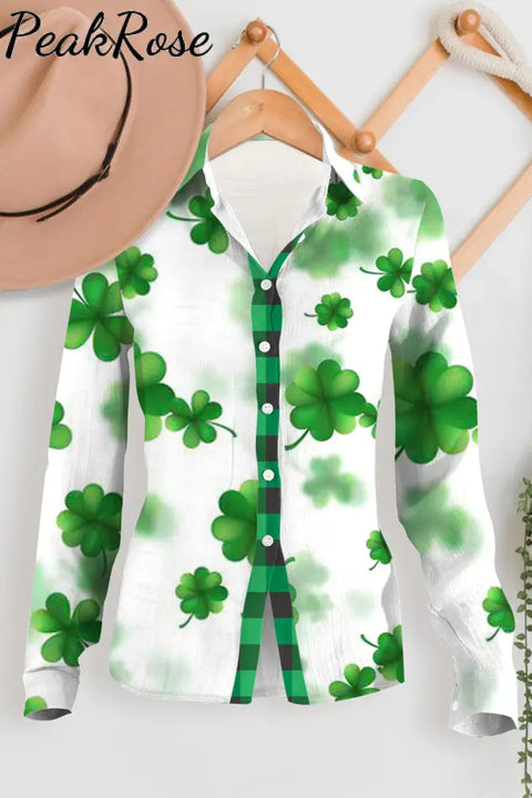 St. Patrick’s Day Cow Long Sleeve Shirt Women