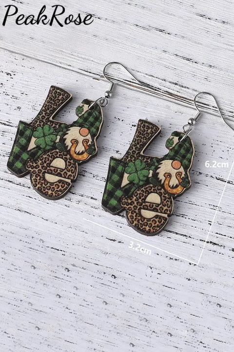 St. Patricks Day Gnomes Love Earrings