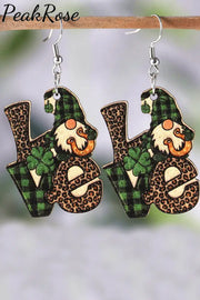 St. Patricks Day Gnomes Love Earrings One-Size / Green