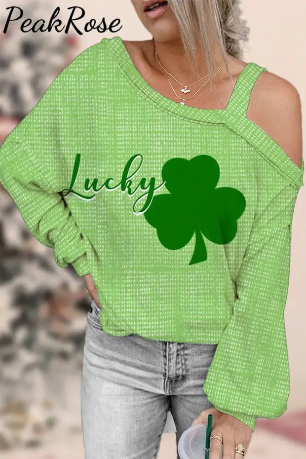 St. Patrick’s Day Lucky Off-Shoulder Blouse