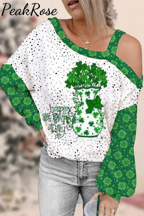 St. Patrick’s Day Off-Shoulder Blouse