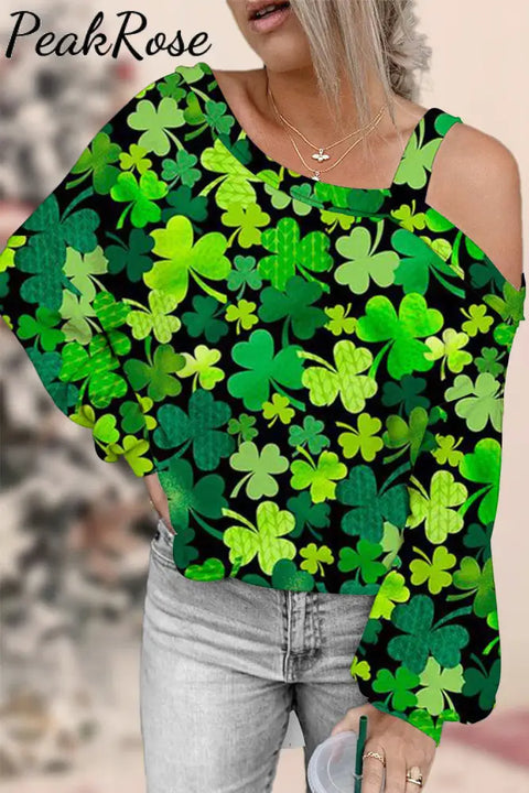 St. Patrick’s Day Off-Shoulder Blouse