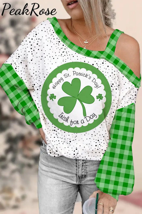 St. Patrick’s Day Off-Shoulder Blouse