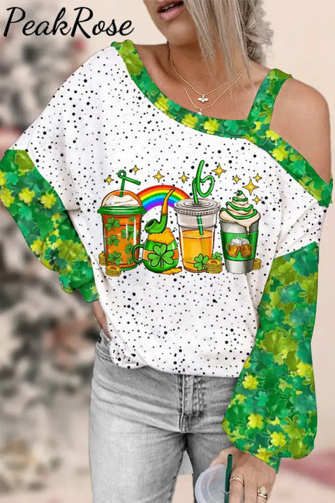 St. Patrick’s Day Off-Shoulder Blouse