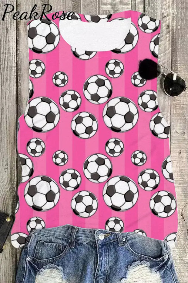 Striped Soccer Ball Tank Top