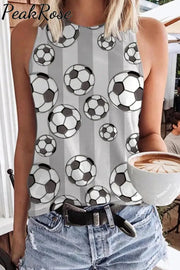 Striped Soccer Ball Tank Top Grey / S