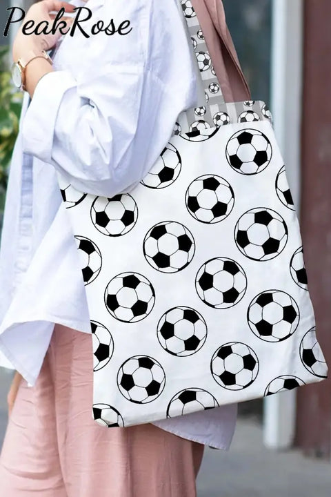 Striped Soccer Ball Tote Bag