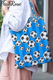 Striped Soccer Ball Tote Bag Blue / 30*40 Cm