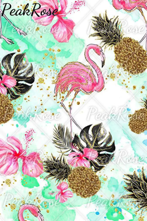 Summer Flamingos Cold Shoulder T-Shirt