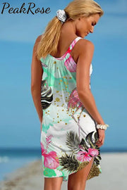 Summer Flamingos Sleeveless Dress