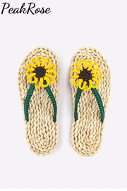 Sunflower Straw Flip-Flops Slippers