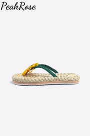 Sunflower Straw Flip-Flops Slippers