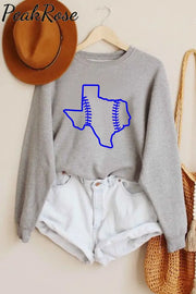 Texas Baseball Pattern Sweatshirt