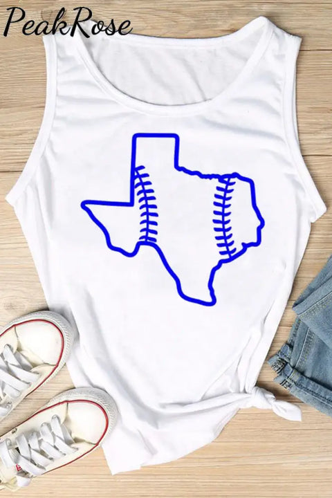 Texas Baseball Pattern Tank Top