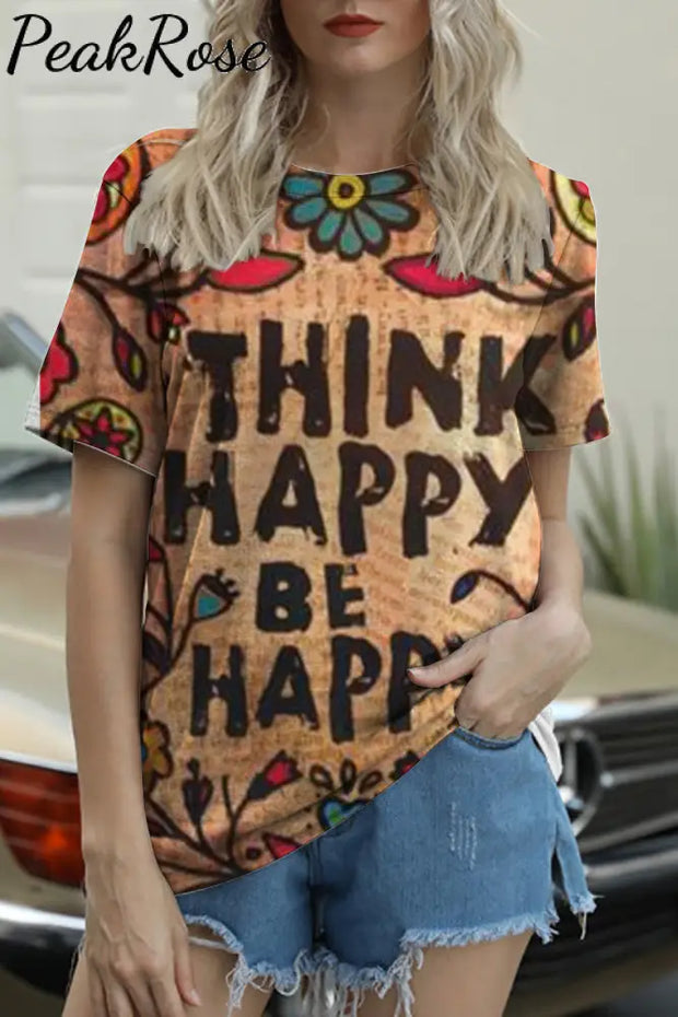 Thank Happy Be Vintage T-Shirt S / Yellow