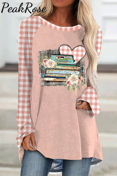 There Are Roses And My Love In The Car Loose Tunic S / Pink