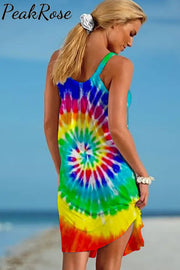 Tie Dye Beach Sleeveless Dress