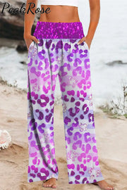 Tie Dye Gradient Leopard Stylish Checkerboard Football High Waisted Baggy Pants With Pockets