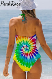 Tie Dye Print Bikini Swimsuit