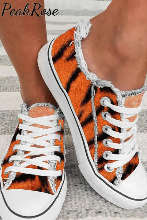 Tiger Print Canvas Shoes