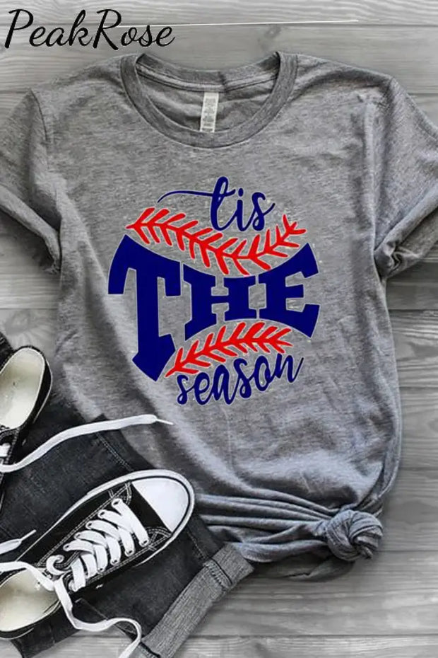 Tis The Season Baseball Pattern T-Shirt