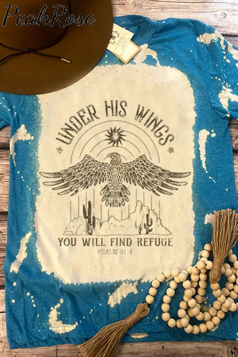 Under His Wings You Will Find Refuge Christian Round Neck Short Sleeve T-Shirt