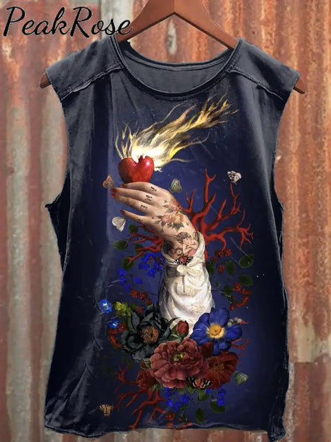 Unisex Art Illustration Printed Casual Cotton Tank Top As Picture / S