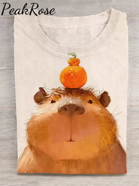 Unisex Capibara Fun Print T-Shirt As Pic / S Hot Sell