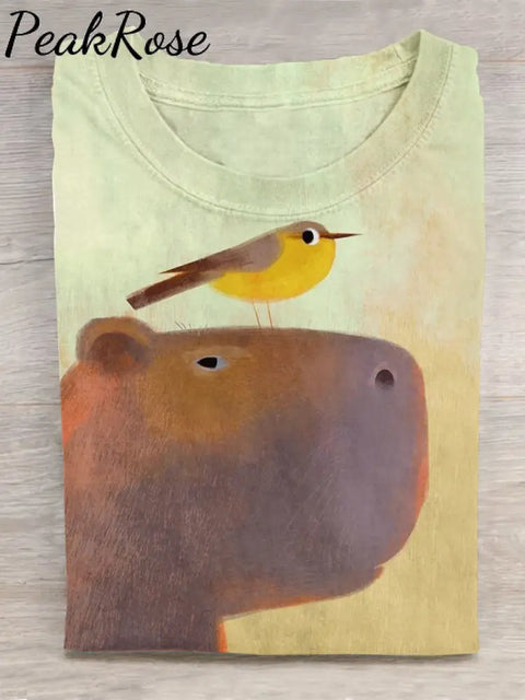 Unisex Capibara Fun Print T-Shirt As Pic / S Hot Sell