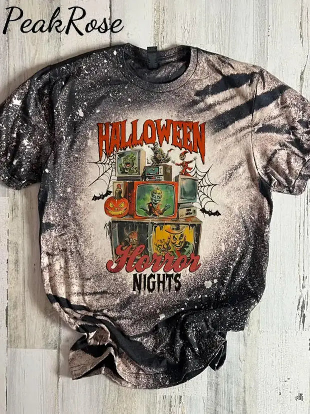 Unisex Halloween Bloody Printed Casual Cotton Short Sleeve T-Shirt