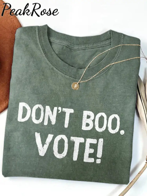 Unisex Halloween Don’t Boo Vote Printed Cotton Short Sleeve T-Shirt