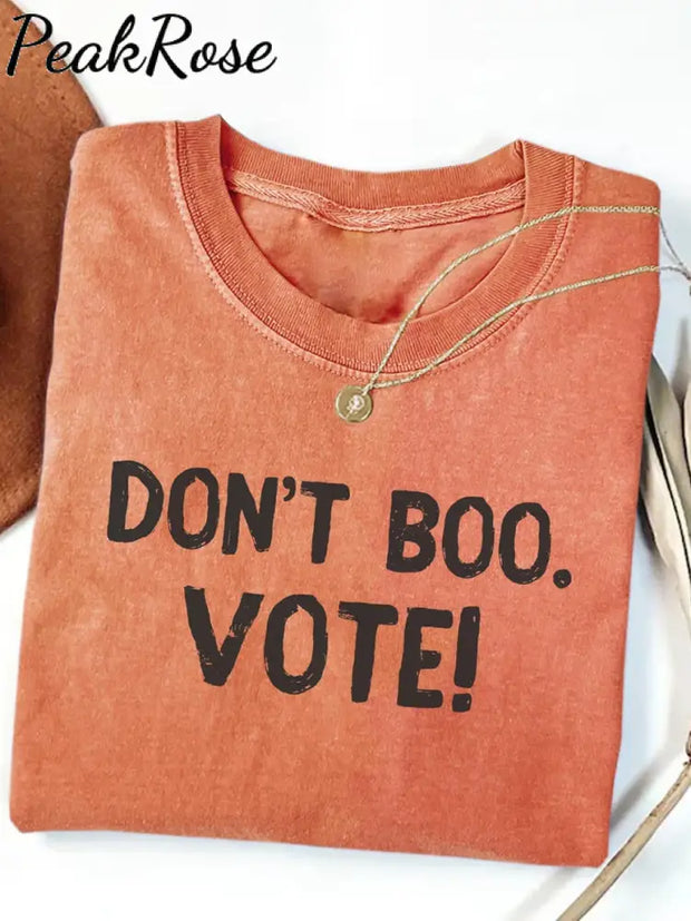 Unisex Halloween Don’t Boo Vote Printed Cotton Short Sleeve T-Shirt