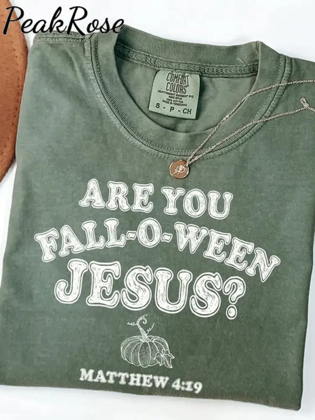 Unisex Halloween Jesus Printed Casual Cotton Short Sleeve T-Shirt