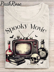 Unisex Spooky Movie Halloween Casual Printed Cotton T-Shirt