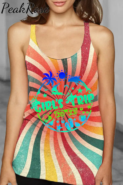 Vacation 2023 Summer Family Cruise Holiday Girl Trip Racerback Tank Top S / Photo Color