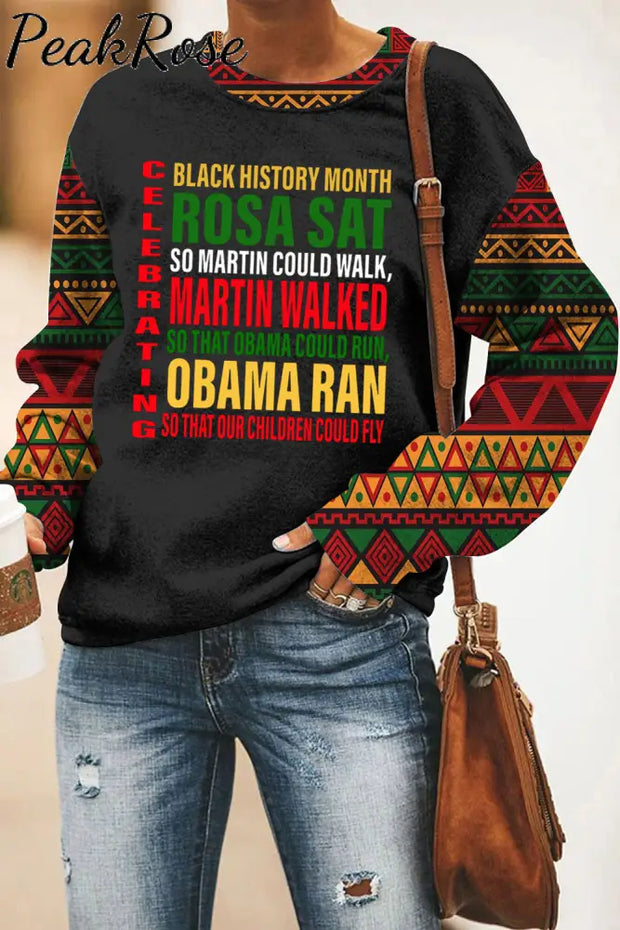 Vintage Black History Month African American Inspiring Printed Sweatshirt S /