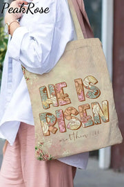 Vintage He Is Risen Floral Mother Tote Bag