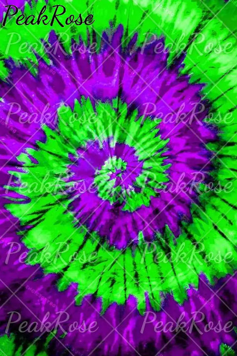 Vintage Mardi Gras Purple And Green Tie Dye Print Sweatshirt