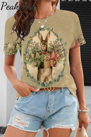 Vintage Oil Painting Bouquet Of Rabbits T-Shirt T-Shirt