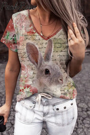 Vintage Poster & Easter Bunny T-Shirt