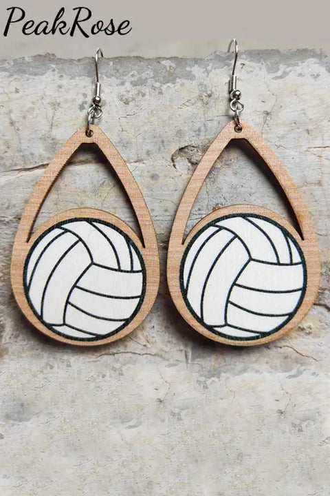 Volleyball Wooden Earrings