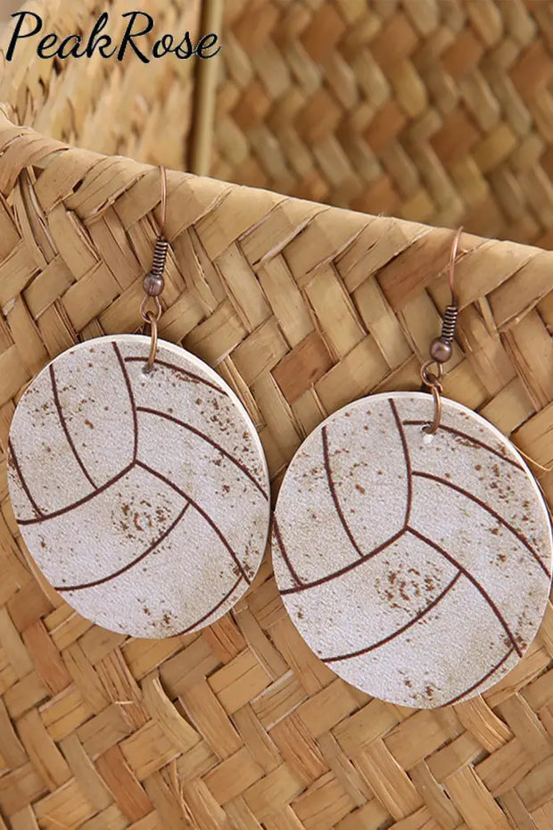 Volleyball Wooden Earrings