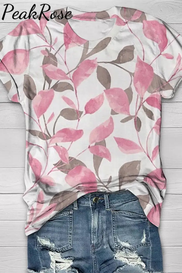 Watercolor Leaves Leaf Print T-Shirt T-Shirt