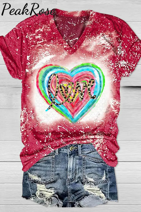 Watercolor Rainbow Love T-Shirt