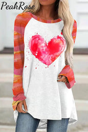 Watercolor Splatter Heart-Shaped Tunic